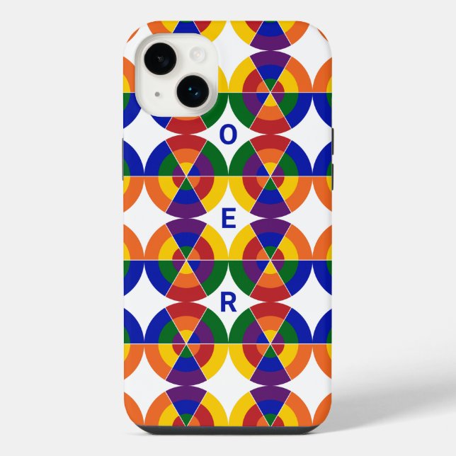 Funda Para iPhone Patrón geométrico de arcoíris de orgullo LGBT con  (Reverso)