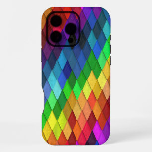 Funda Para iPhone 16 Pro Max Patrón geométrico de diamante arcoíris