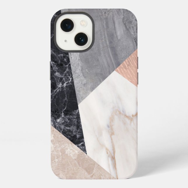 Funda Para iPhone Patrón geométrico de mármol (Reverso )