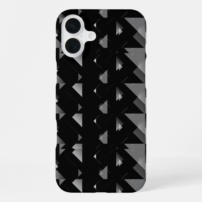 Funda Para iPhone Patrón geométrico de triángulo gris negro (Reverso )
