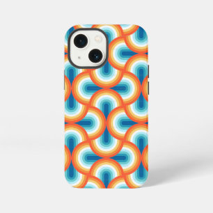 Funda Para iPhone 13 Mini Patrón geométrico del arco iris retro
