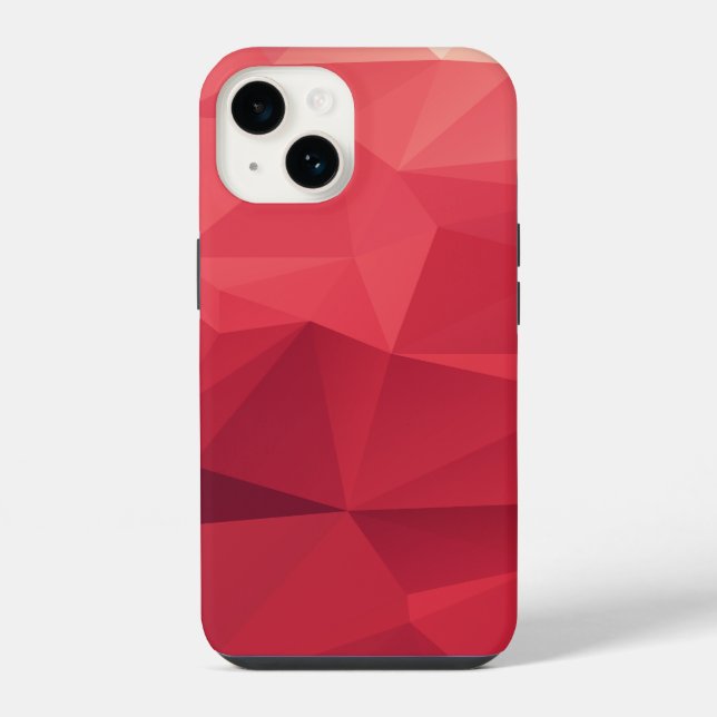 Funda Para iPhone Patrón geométrico del resumen triangular rojo (Reverso )
