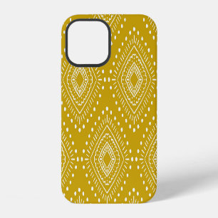 Funda Para iPhone 12 Patrón geométrico étnico: amarillo dorado, blanco
