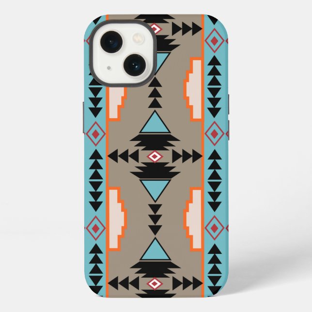 Funda Para iPhone Patrón geométrico mexicano azteca (Reverso )