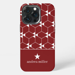 Funda Para iPhone 13 Pro Patrón geométrico moderno con estrella Monograma