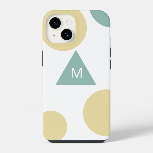 Funda Para iPhone Patrón Geométrico Moderno Monogramado (Reverso )