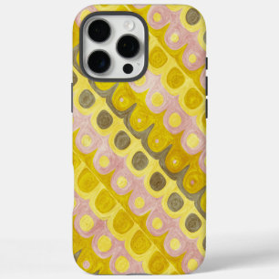 Funda Para iPhone 16 Pro Max Patrón geométrico retro en amarillo y rosa