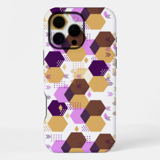 Funda Para iPhone 16 Pro Max Patrón geométrico simple artístico púrpura y dorad