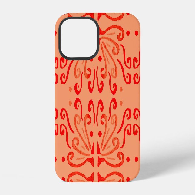 Funda Para iPhone Patrón geométrico tribal Ruby Floral. (Reverso )