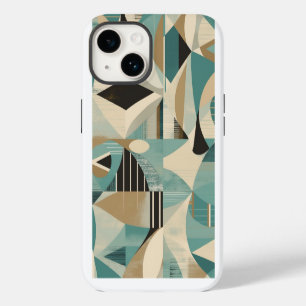 Funda Para iPhone 14 Patrón geométrico turquesa moderno de mediados de 