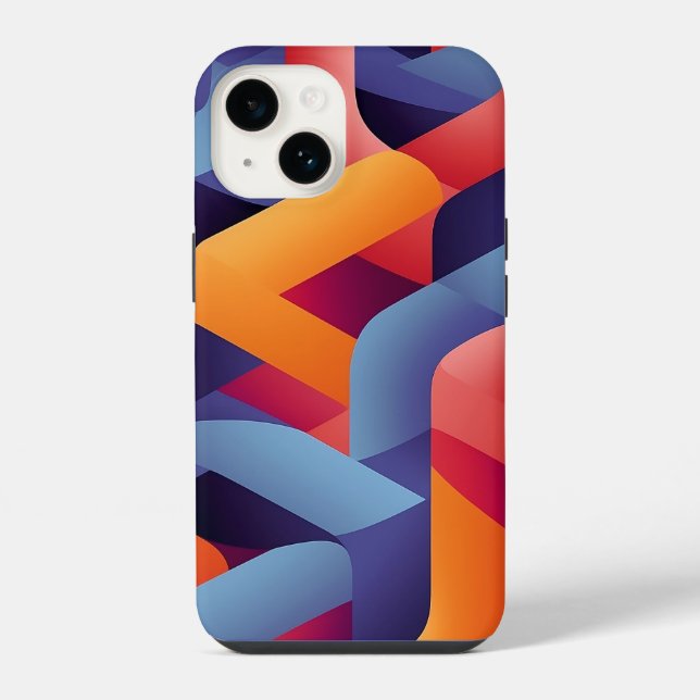 Funda Para iPhone Patrón geométrico vibrante 3D 2  (Reverso )