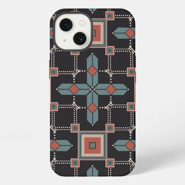 Funda Para iPhone Patrón Geométrico Vintage de Moda (Reverso )