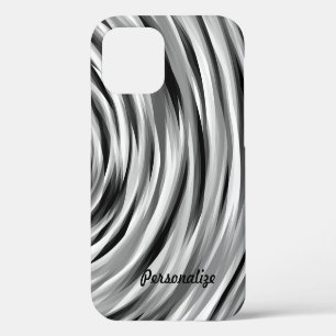 Funda Para iPhone 12 Patrón Guay Silver Black Stripy