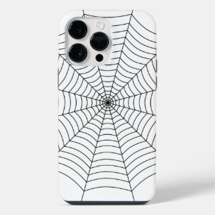 Funda Para iPhone 14 Pro Max Patrón Halloween de telaraña blanca y negra
