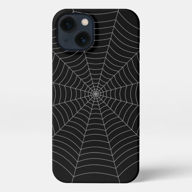 Funda Para iPhone Patrón Halloween de telaraña gris negra (Reverso )