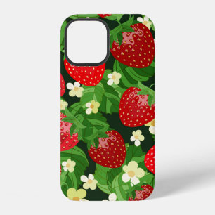 Funda Para iPhone 12 patrón inoxidable de fresa vintage. Sw de fondo