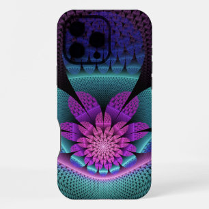 Funda Para iPhone 16 Pro Max Patrón inusual de fantasía floral fractal en color