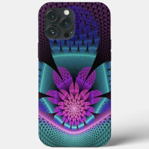 Funda Para iPhone 13 Pro Max Patrón inusual de fantasia floral fractal en color