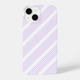 Funda Para iPhone 14 Patrón Lilac púrpura y blanco de cinco rayas