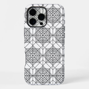 Funda Para iPhone 16 Pro Max Patrón lineal abstracto vintage en blanco y negro