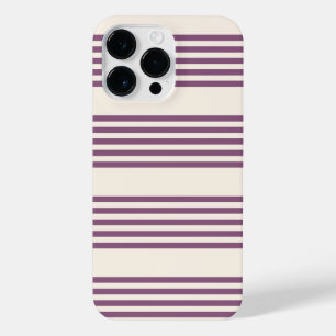 Funda Para iPhone 14 Pro Max Patrón malva morado y beige de cinco rayas