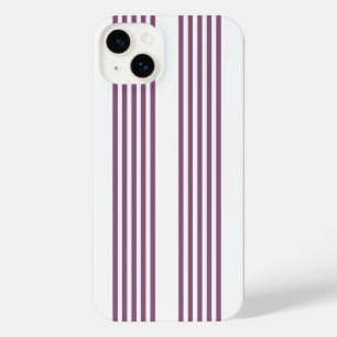 Funda Para iPhone 14 Plus Patrón malva morado y blanco de cinco rayas