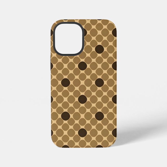 Funda Para iPhone Patrón marrón geométrico con círculos (Reverso )