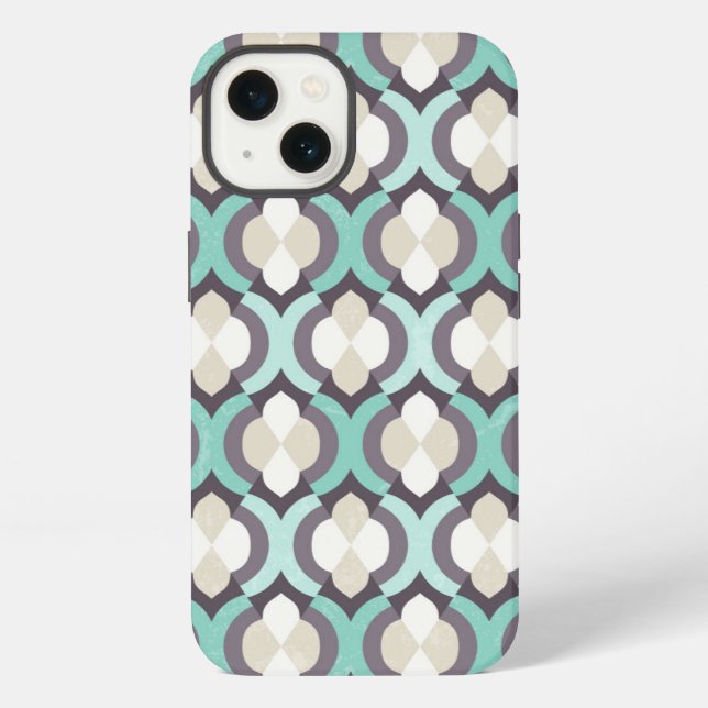 Funda Para iPhone Patrón marroquí turquesa (Reverso )