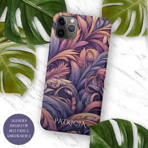 Funda Para iPhone 11Pro Max Patrón Mauve Taupe Violeta Rosa Púrpura Paisley