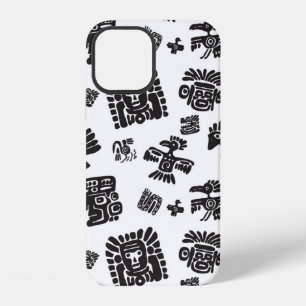 Funda Para iPhone 12 Patrón maya perfecto. Elementos étnicos en blanco