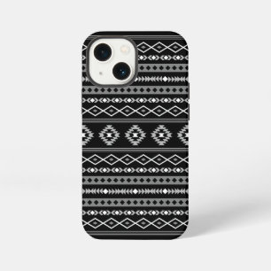 Funda Para iPhone 13 Mini Patrón mezclado de motivos aztecas en blanco y gri