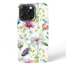 Patrón moderno de flores silvestres