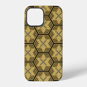 Funda Para iPhone 12 Patrón moderno sin costuras, color dorado. Fondo g