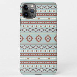 Funda Para iPhone 11Pro Max Patrón Motif Mezclado Azteca Rusts Crema Azul