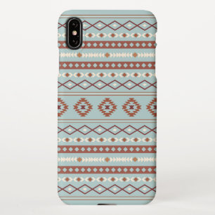 Funda Para iPhone XS Max Patrón Motif Mezclado Azteca Rusts Crema Azul