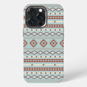 Funda Para iPhone 13 Pro Patrón Motif Mezclado Azteca Rusts Crema Azul