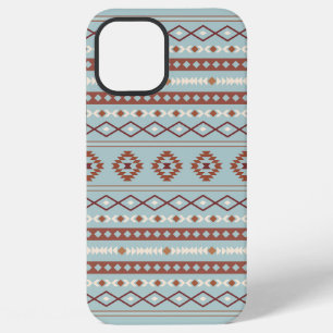 Funda Para iPhone 12 Pro Max Patrón Motif Mezclado Azteca Rusts Crema Azul