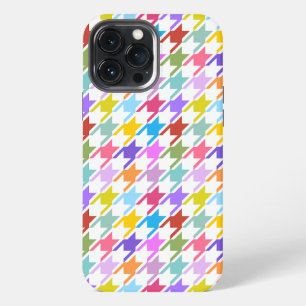 Funda Para iPhone 13 Pro Max Patrón Multicolor+Blanco Houndstooth