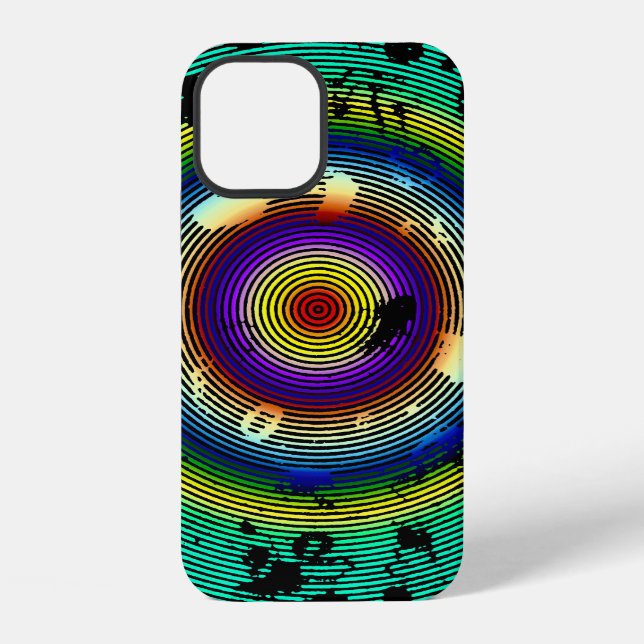 Funda Para iPhone Patrón multicolor en círculos (Reverso )