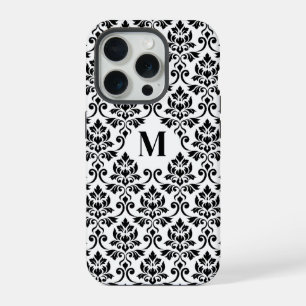 Patrón negro de Damask de Feuille (Personalizado)
