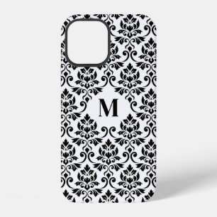 Funda Para iPhone 12 Patrón negro de Damask de Feuille (Personalizado)