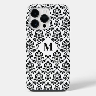 Funda Para iPhone 14 Pro Max Patrón negro de Damask de Feuille (Personalizado)