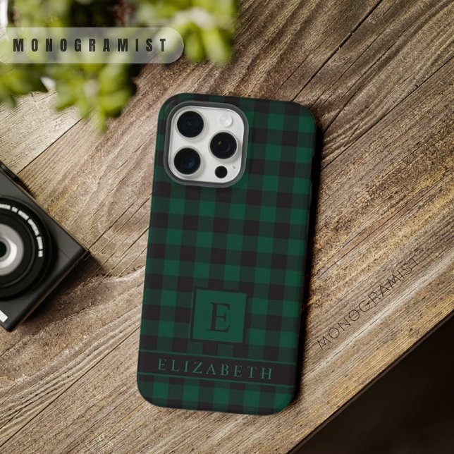 Funda Para iPhone Patrón negro negro oscuro de personalizado de veri (Custom Light Dark Black Green Checkered Pattern iPhone Case
)