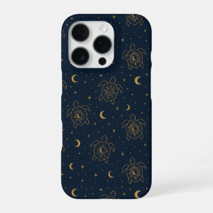 Funda Para iPhone 16 Pro Patrón Nocturno de Tortuga Celestial