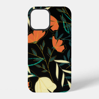 Funda Para iPhone 12 Patrón original continuo con hoja tropical brillan