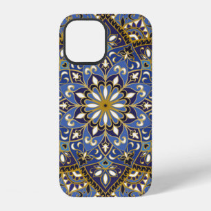 Funda Para iPhone 12 patrón ornamentado vintage con elementos florales.