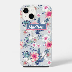Funda Para iPhone 14 Patrón Orquídea Tropical
