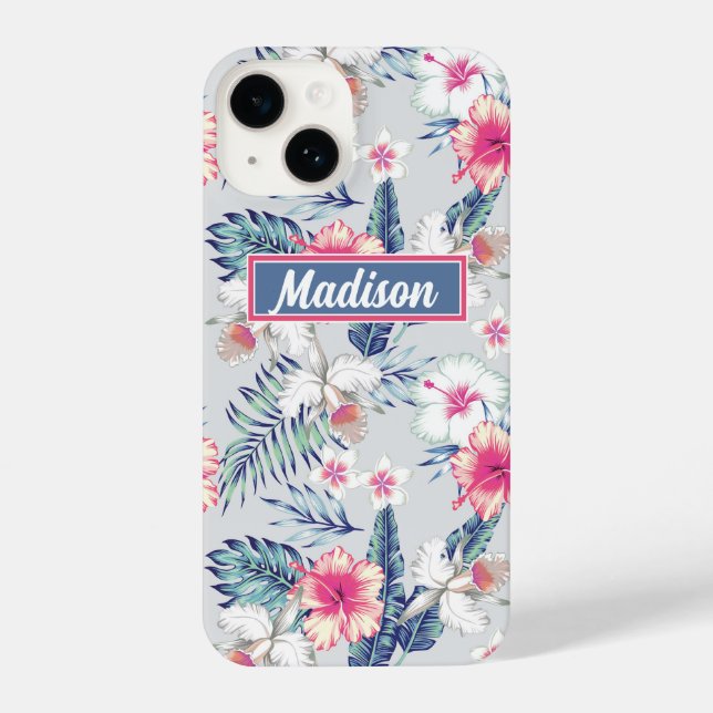 Funda Para iPhone Patrón Orquídea Tropical (Reverso )
