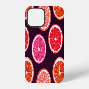 Funda Para iPhone 12 Patrón oscuro de cítricos pintados a mano