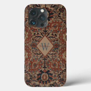 Funda Para iPhone 13 Pro Patrón Persa Oriental Monogramado Tradicional